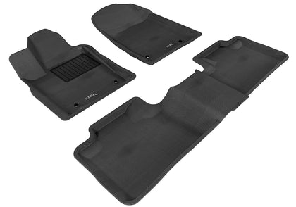 For 2012-2020 Dodge Durango Kagu Black All Weather Floor Mat Set 3pc.