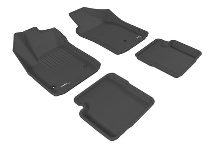 All Weather Floor Mat Set For FIAT 500 2012-2019 KAGU BLACK R1 R2