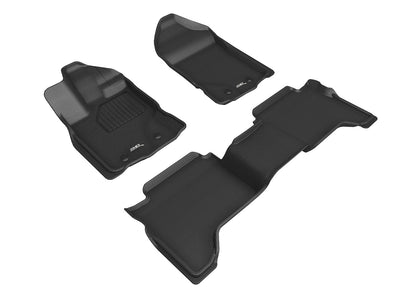 For 2019-2020 Ford Ranger Kagu Black All Weather Floor Mat Set 3pc.