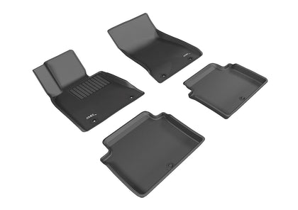 For 17-20 Genesis G80 Kagu Black All Weather Floor Mat Set