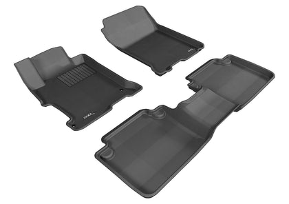 For 13-17 Honda Accord Kagu Black All Weather Floor Mat Set