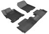 For 2013-2017 Honda Accord Kagu Black All Weather Front and Rear Floor Mat Set