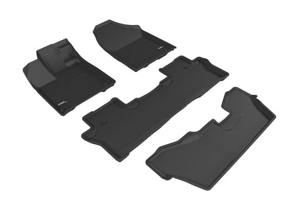 All Weather KAGU Floor Mat For 2016-2021 Honda Pilot Black  Kagu