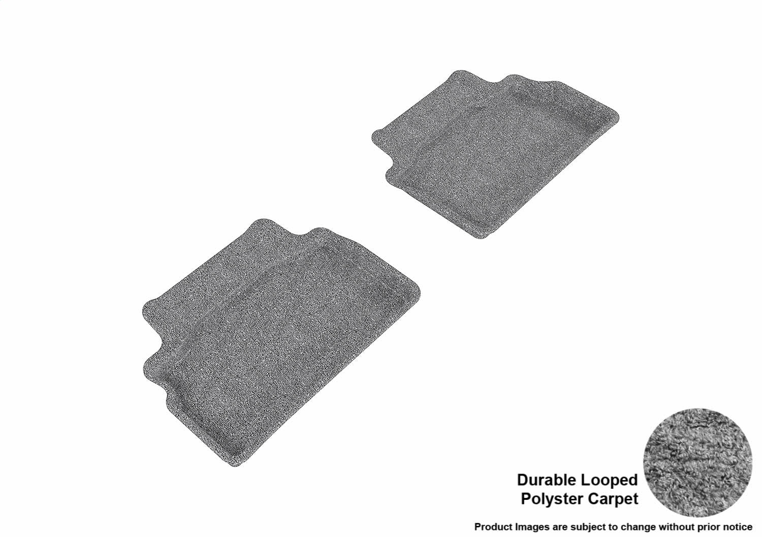 For 2012-2016 Hyundai Genesis Coupe Gray Carpet Rear All Weather Floor Mat Set
