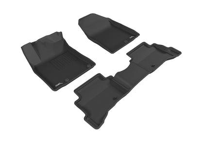 For 2017-2020 Hyundai Ioniq Kagu Carbon Pattern Black All Weather Floor Mat Set