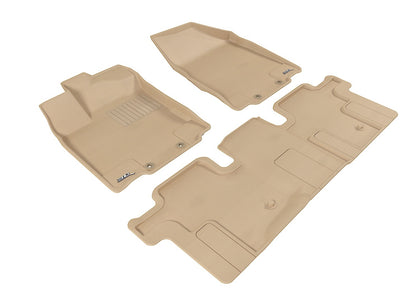 For 13-20 Infiniti JX35 Q60 QX60 Kagu Tan All Weather Floor Mat Set