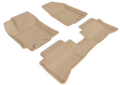 For 2012-2016 Kia Rio Kagu Tan All Weather Front and Rear Floor Mat Set