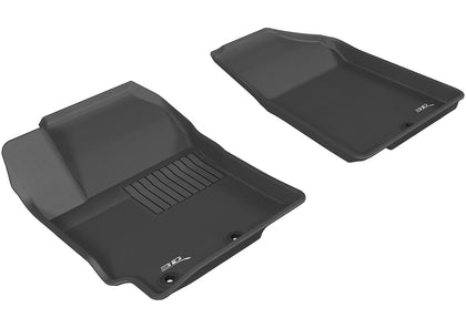 For 2012-2017 Kia Rio Front Kagu Black All Weather Floor Mat Set 2pc.