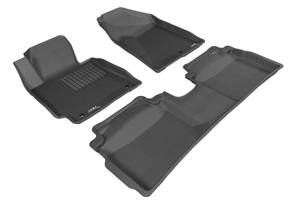 For 14-18 Kia Forte Kagu Black All Weather Floor Mat Set