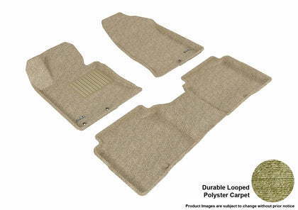For 2011-2015 Kia Optima Tan Carpet Front and Rear All Weather Floor Mat Set