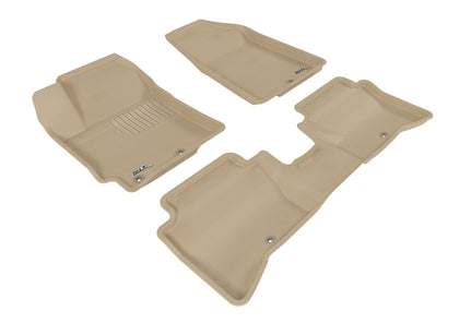 For 2014-2017 Kia Rio Rio5 R1 R2 KAGU Carbon Pattern Tan All Weather Floor Mat