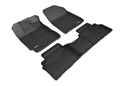 For 2019-2019 Kia Forte Kagu Black All Weather Floor Mat Set