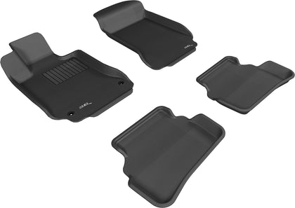 For 2008-2014 Mercedes-Benz C350 Kagu Black All Weather Front Rear Floor Mat Set