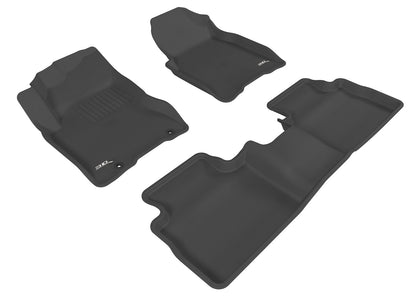 For 2008-2013 Nissan Rogue Kagu Black All Weather Floor Mat Set 3 pc.