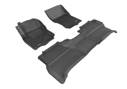 For 05-19 Nissan Frontier Crew Cab Carbon Pattern Black All Weather Floor Mat
