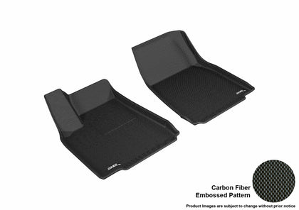 For 2016-2019 Tesla Model X Front Black Kagu All Weather Floor Mat Liner