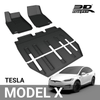 3D MAXpider - L1TL00501509 Tesla Model X Folding 7-Seater 2017-2020 Custom Fit All-Weather Car Floor Mats Liners, Kagu Series (1st, 2nd & 3rd Row, Black)