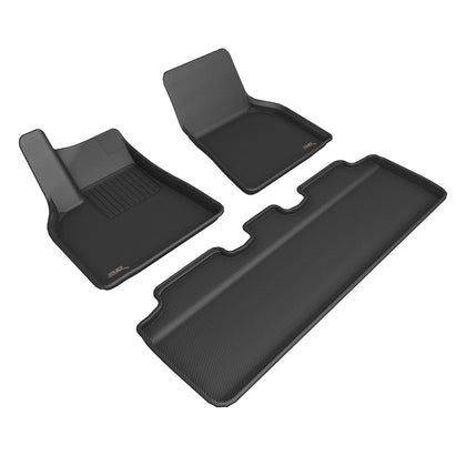3D Maxpider For 2020 Tesla Model Y All Weather Floor Mat Set Kagu Black