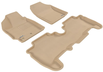 For 2010-2011 Toyota Yaris Kagu Tan All Weather Front and Rear Floor Mat Set