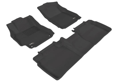 For 2012-2014 Toyota Camry Kagu Black All Weather Front and Rear Floor Mat Set