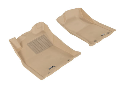 For 2012-2015 Toyota Tacoma Double Cab Carbon Pattern Tan All Weather Floor Mat