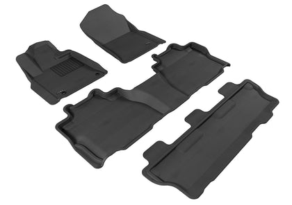 For 2008-2011 Toyota Sequoia R1 R2 R3 Carbon Pattern Black All Weather Floor Mat