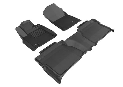 For 2007-2011 Toyota Tundra Kagu Black All Weather Front and Rear Floor Mat Set