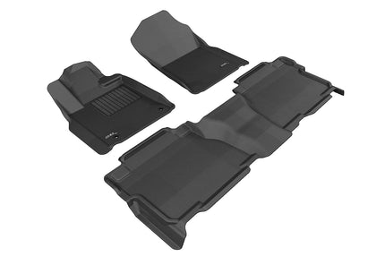 For 07-11 Toyota Tundra Kagu Black All Weather Floor Mat Set