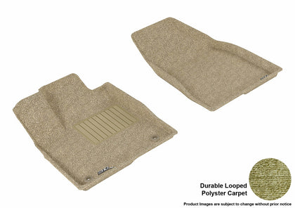 All Weather For 2014-2019 Toyota Highlander Floor Mat Set Tan Front Classic