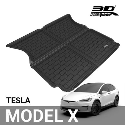 3D MAXpider Tesla Model X 5-Seater 2016-2020 Custom Fit All-Weather Cargo Liner Car Trunk Mat (Black)