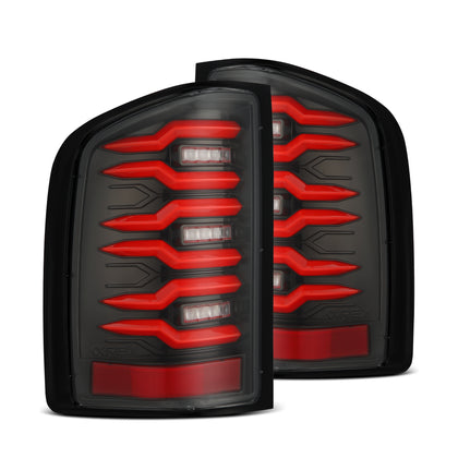 07-13 Chevy Silverado LUXX-Series LED Tail Lights Black-Red