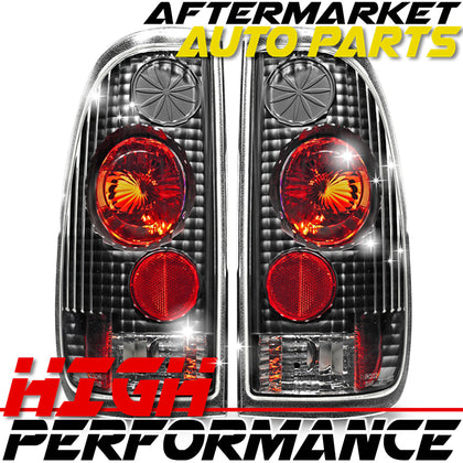 For Ford F150 250 Styleside Altezza Black Housing Clear Lens Tail Lights Lamps