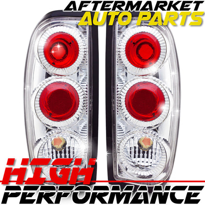 For 1998-2004 Nissan Frontier Altezza Chrome Housing Clear Lens Tail Lights Lamp