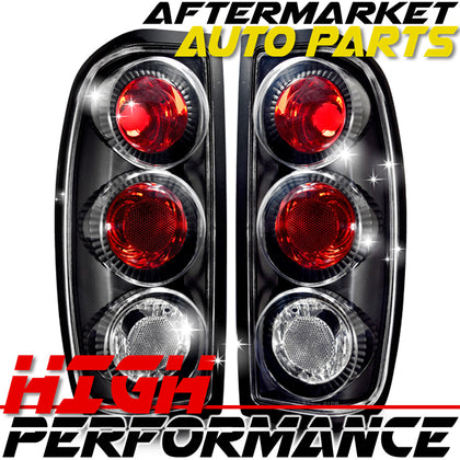 For 1998-2004 Nissan Frontier Altezza Black Housing Clear Lens Tail Lights Lamps