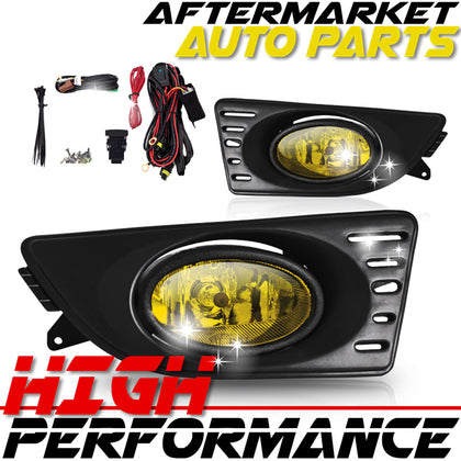 For 2005-2007 Acura RSX DC5 OE Style Chrome Housing Yellow Lens Fog Lights Lamps