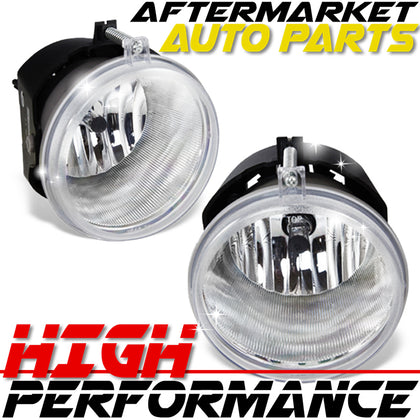 For Dodge Jeep Mitsubishi Clear Lens Chrome Housing Fog Lights Lamps