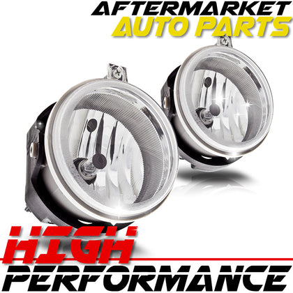 For Dodge Geep Chrysler Clear Lens Chrome Housing Replacement Fog Lights Lamps