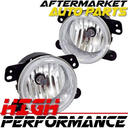 For Chrysler Dodge Jeep Clear Lens Chrome Housing Replacement Fog Lights Lamps