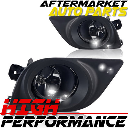 Clear Lens Black Housing Fog Lights Kit Fits 2012-2014 Nissan Versa 4 Door Sedan