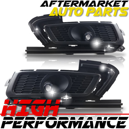 Clear Lens Black Bezel Fog Light Lamps With Wiring For 2015-2016 Chevy Cruze